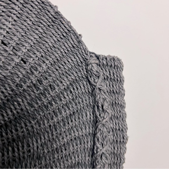 Urban Outfitters Large Round Straw Tote Bag Dark Gray Minimalist Summer Coastal - Picture 7 of 14